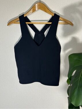 ALO Yoga Black V-Neck Cross-Back Tank